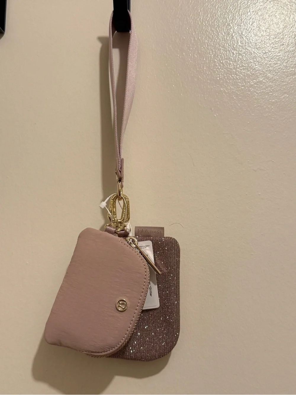 Women’s Pink Wristlet Card Holder with Key Clip